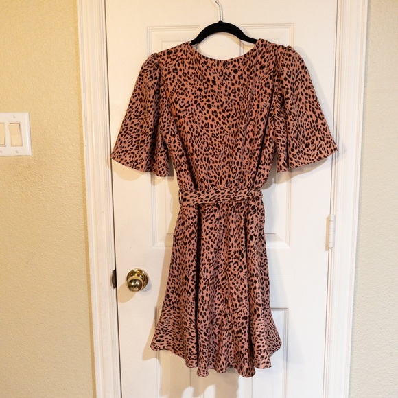 Blush Pink and Black Printed Dress - Picture 3 of 3